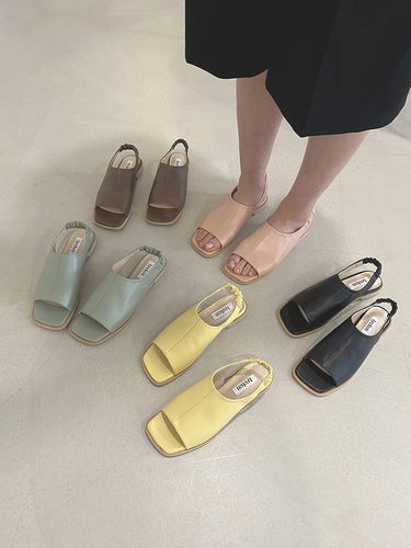 Square Toe Flat Sandals_5 Colors - treten - Modalova