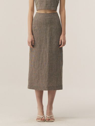 Linen] H-line Midi Skirt - FRONTROW - Modalova