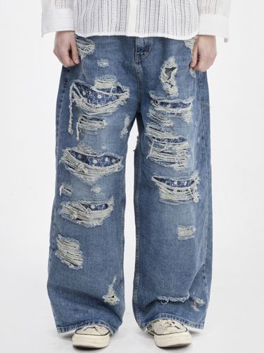 Flower Distressed Jeans _ Blue - The GREATEST - Modalova