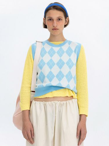 Argyle Mix Vest_Sky Blue - Bensimon - Modalova