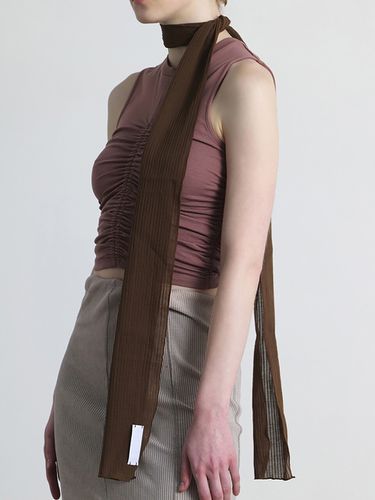 Thin Stripe Scarf_Brown - UNDERCONTROL STUDIO - Modalova