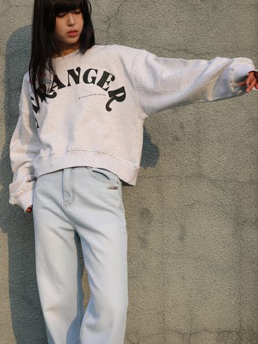 Hello Stranger Cocoon Sweatshirt_Gray - SORRY TOO MUCH LOVE - Modalova