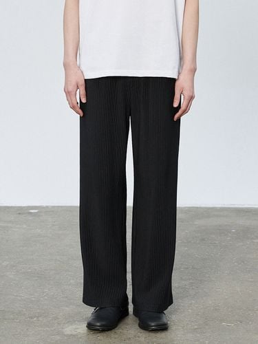 Pleats Wide Pants (Black) - THE KNIT COMPANY - Modalova