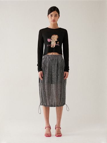 Glitter Banding Skirt _ Black - GANISONG - Modalova