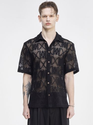 Short-Sleeve Crochet Shirt _ Black - The GREATEST - Modalova