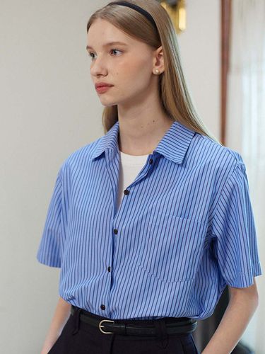 Veining Pocket Shirt_Blue - NONLOCAL - Modalova