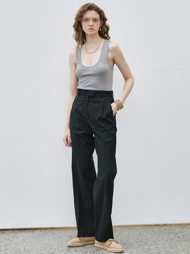 Lightweight Semi Wide Pants_Black - MaLoupe - Modalova