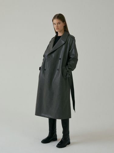 Vegan Leather Trench Coat - Lemme - Modalova