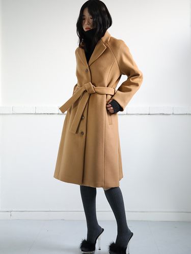 Raglan Flare Wool Half Coat_Brown - SORRY TOO MUCH LOVE - Modalova