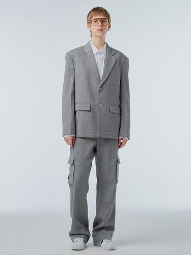 Ms Linen Cargo Slacks_Grey - INSTANTFUNK - Modalova