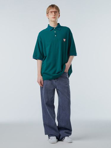 Ms Heart Logo Embroidery Polo Shirt_Green - INSTANTFUNK - Modalova