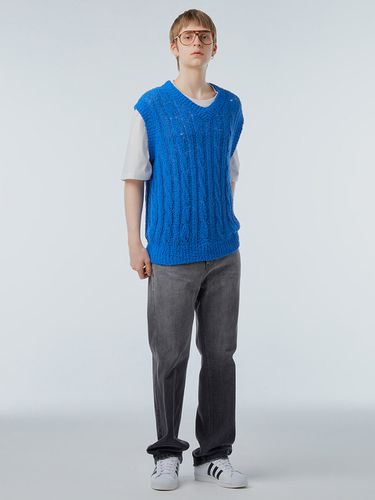 Ms Cable Knit Vest_Blue - INSTANTFUNK - Modalova