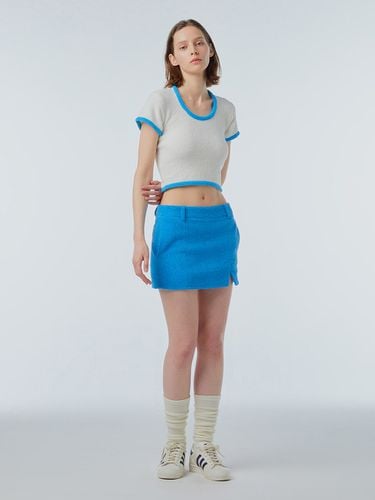 Terry Slit Mini Skirt_Blue - INSTANTFUNK - Modalova