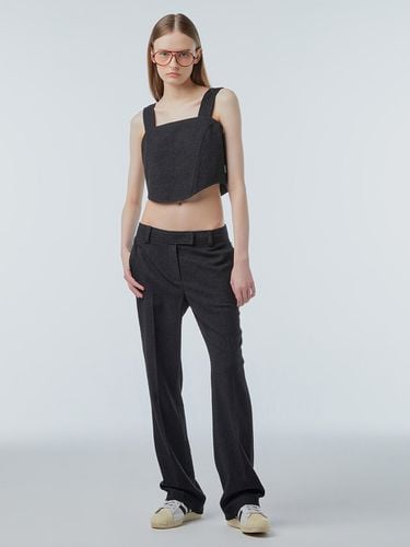 Tweed Semi Bootcut Pants_Black - INSTANTFUNK - Modalova