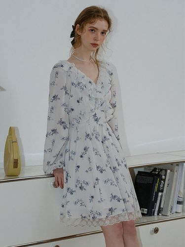 Pure Chiffon Flower Dress_White - Cest Moidew - Modalova