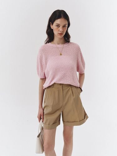 Short Sleeve Summer Boucle Knit_Baby Pink - Dunst for WOMEN - Modalova