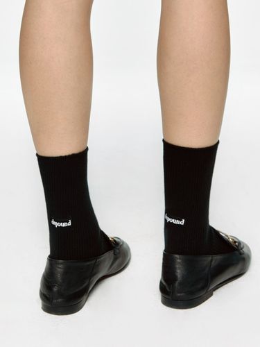 Logo Ribbed Socks_Black - DEPOUND - Modalova