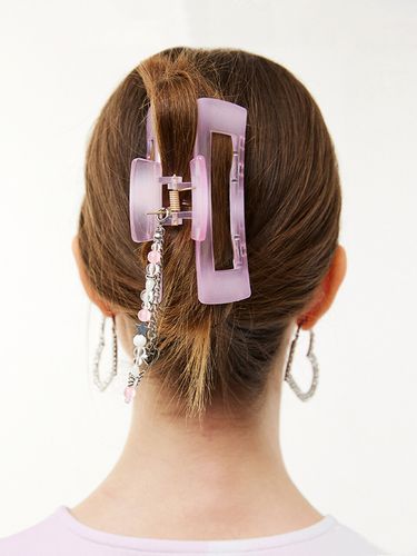 Beaded Chain strap Hair Claw_ Pink - VVV - Modalova