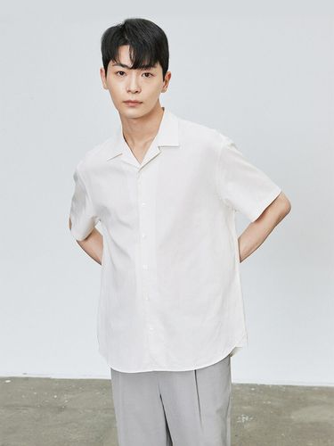 Tencel-Blend Camp Collar Short-Sleeve Shirt _ IVR - THE KNIT COMPANY - Modalova