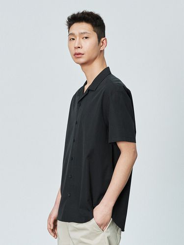 Tencel-Blend Camp Collar Short-Sleeve Shirt _Black - THE KNIT COMPANY - Modalova