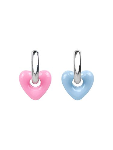 Heart Beads Hoop Earrings - VVV - Modalova