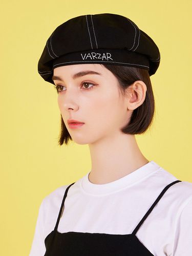 Scribble Point Beret_Black - VARZAR - Modalova