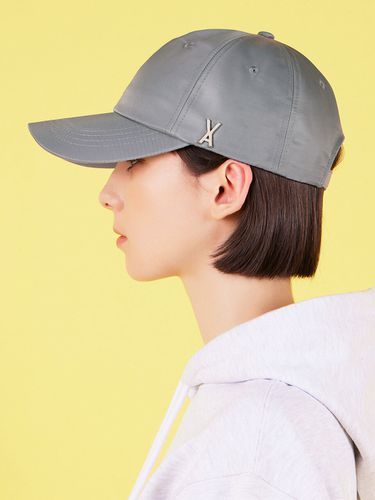 Stud Logo Overfit Polyester Ball Cap_Gray - VARZAR - Modalova