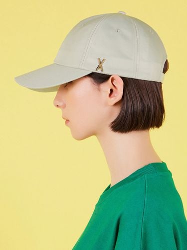 Stud Logo Overfit Polyester Ball Cap_Beige - VARZAR - Modalova