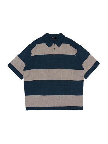 Stripe Popover Short Sleeves Knit Top () - OTHERFITS - Modalova