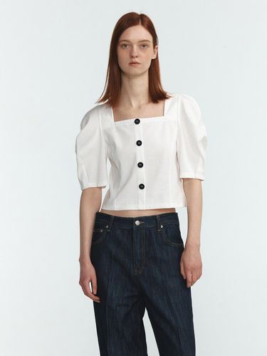 Square Neck Puff Cropped Blouse - LINE STUDIO ONE - Modalova