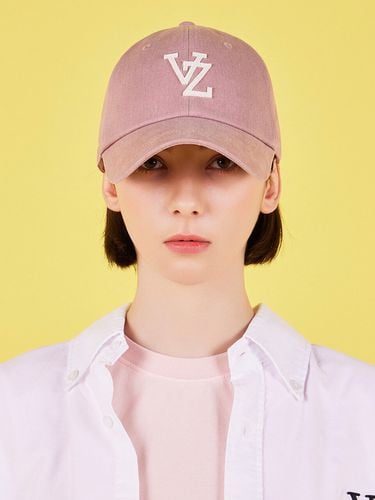 Monogram Appliqu Overfit Washing Ball Cap_Pink - VARZAR - Modalova