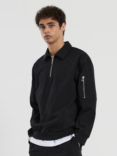 Overfit Nylon Half Zip-Up MA-1 Sweatshirt () - TNGT - Modalova