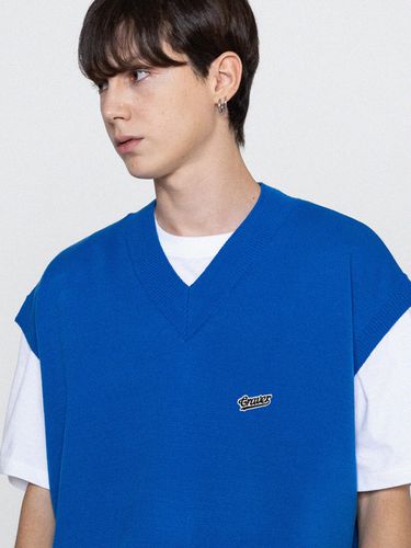 Baseball Logo Embroidery Sweater Vest _ Cobalt BL - GRAVER - Modalova