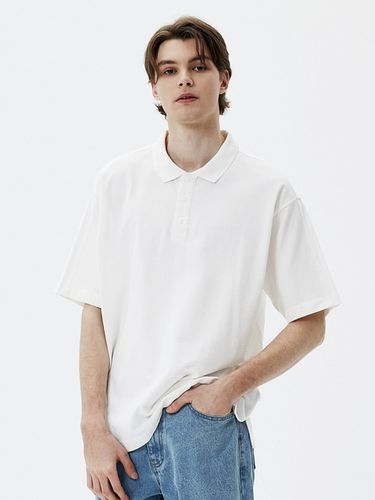 Semi Overfit Pique Cotton Collar Half Shirt - TNGT - Modalova