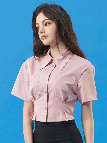 Cropped Short-sleeve Shirt_Pink - KOLEAT - Modalova