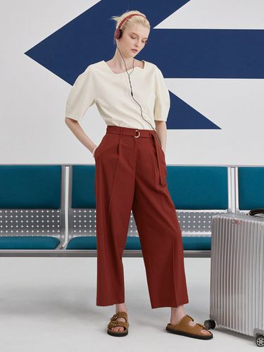 Linen Belted Wide Pants - LINE STUDIO ONE - Modalova