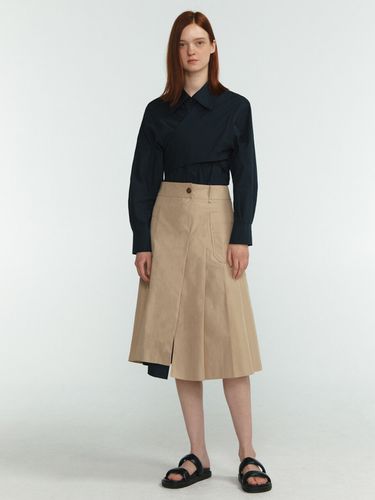 Asymmetrical Pleats Midi Skirt - LINE STUDIO ONE - Modalova