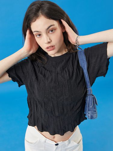 Cooling Cropped Short-sleeve T-shirt_Black - KOLEAT - Modalova