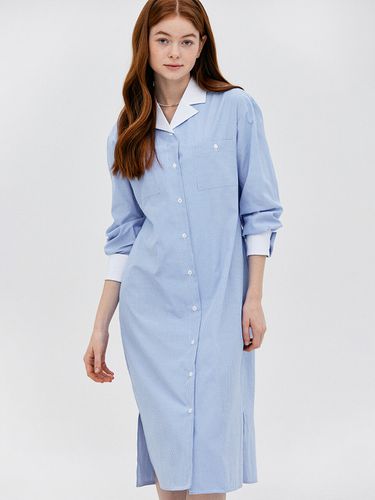 L Open Collar Shirt Dress_Stripe - ANEDIT - Modalova