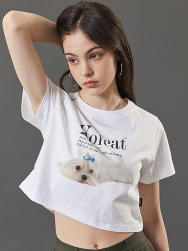 Cropped Maltese Graphic T-shirt_White - KOLEAT - Modalova