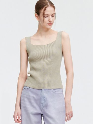 Square Neck Sleeveless Summer Knit - MONGDOL - Modalova