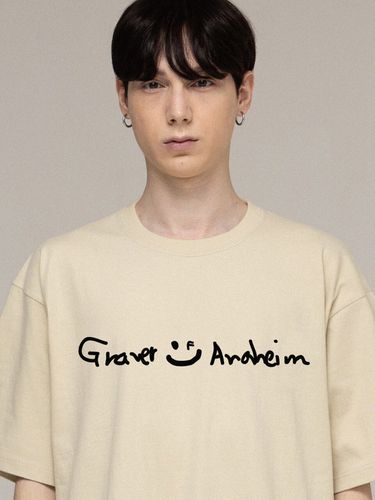 Drawing Logo Drawing Smile T-Shirt _ Sand Beige - GRAVER - Modalova