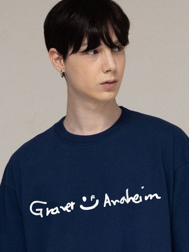 Drawing Logo Drawing Smile T-Shirt _ Navy - GRAVER - Modalova