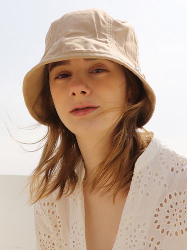 Daisy Cotton Bucket Hat_Brown - ELKE BLOEM - Modalova