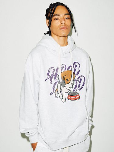 Beagle Logo Hoodie - Melange White - HOODHOOD - Modalova