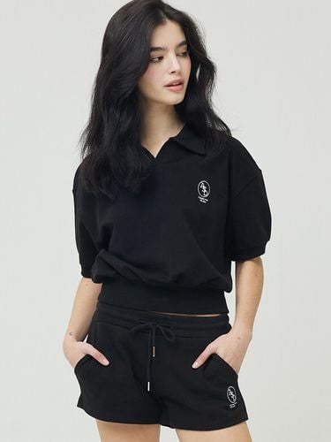 Collar Crop Short Sleeve T-Shirt_Black - Awesomestudio - Modalova