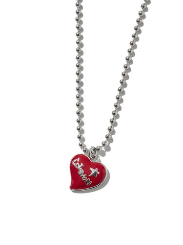 Doodle Heart Star Necklace Red - LOTS YOU - Modalova