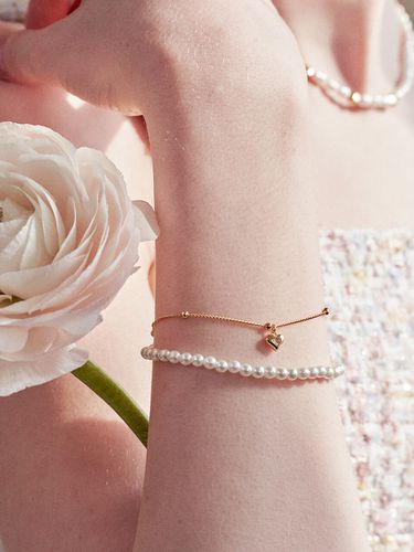 Fia Heart Pearl Layered Bracelet - ENGBROX - Modalova