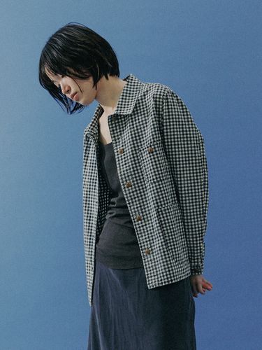 Node Gingham Jacket_Blue - Monochrome - Modalova