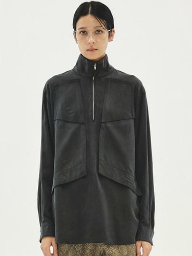 Oversized High-Neck Half-Zip Shirt _ - MMIC - Modalova